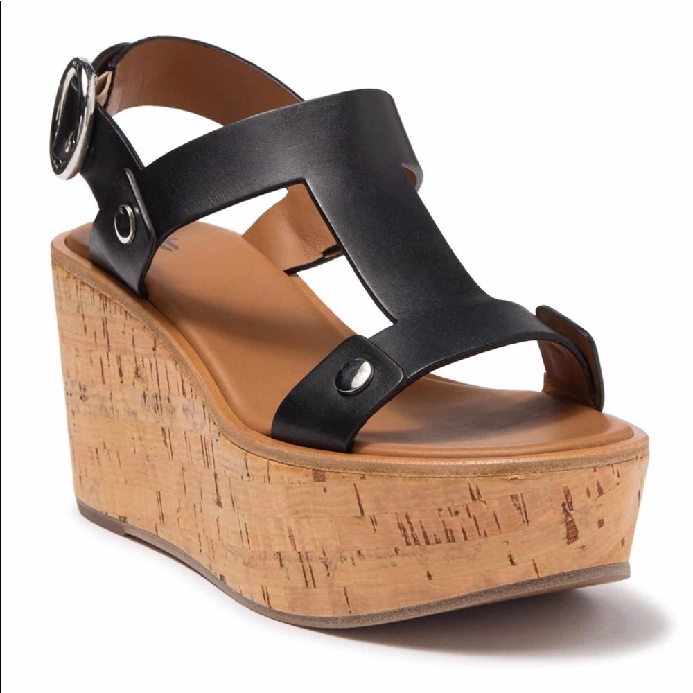 Frye Dahlia rivet wedge -black - size 7.5M
